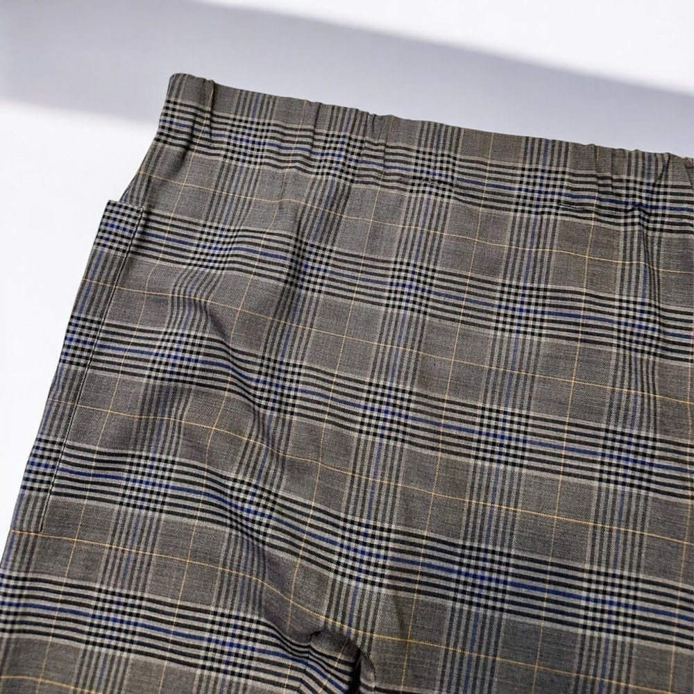 Sea New York ‘Rowan’ Track Pants in Taupe Brown Plaid Virgin Wool-Blend Size 2 - Picture 14 of 16